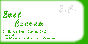 emil cserep business card